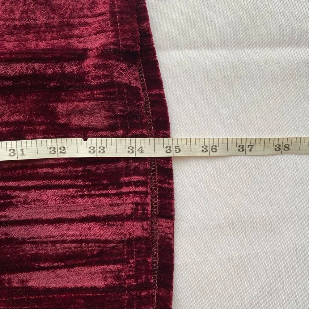 Natural Life Maroon Stella V-Neckline Crushed Velvet Boho Mini Dress Size Large - Picture 14 of 14
